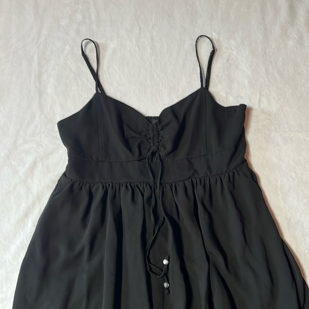 Madewell Ruched Keyhole Tiered dress dark fairy gothic dark academia graduation - Picture 7 of 11